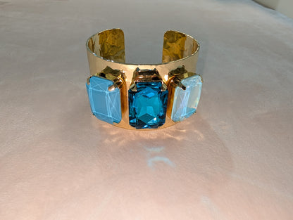 Pre Order Wafa Wide Cuff 3 Stone Cuff