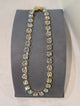 Wafa Crystal Necklace - full circle tennis necklace with large chunky round clear crystal stones in gold prong settings and gold magnetic ball clasp