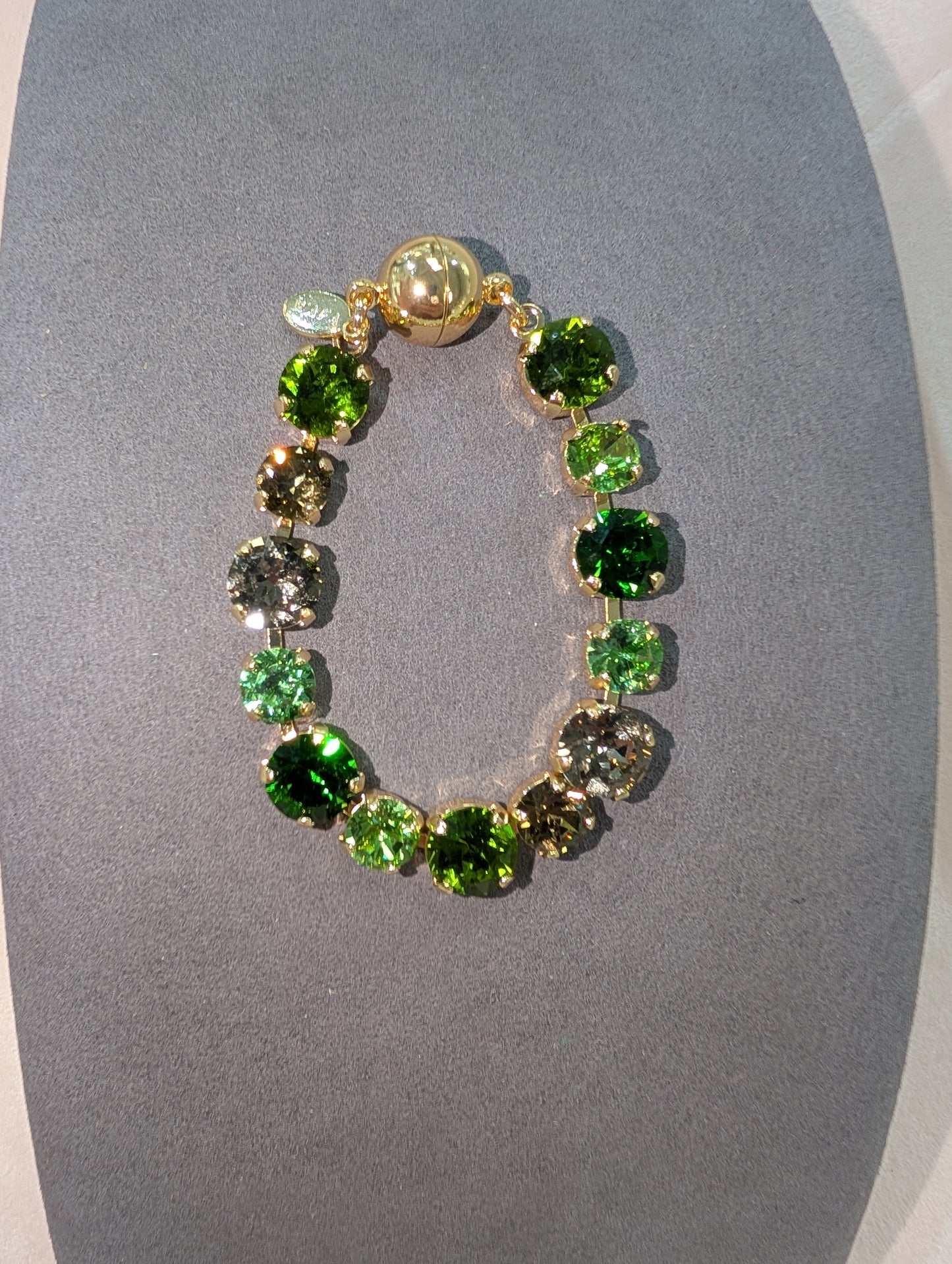 Pre Order Wafa Multi Green Bracelet - Emerald and Peridot Crystal Tennis Bracelet