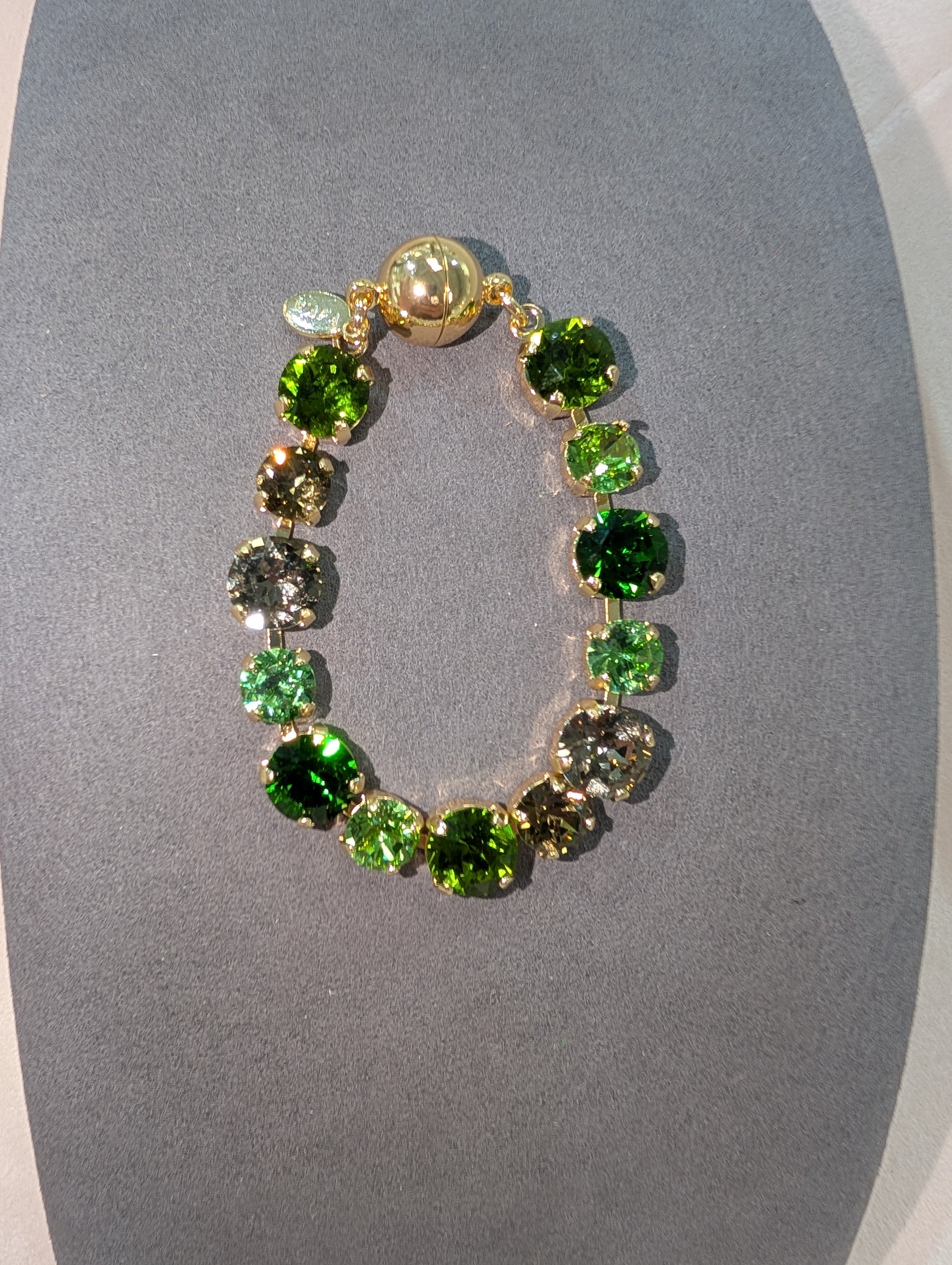 Pre Order Wafa Multi Green Bracelet - Emerald and Peridot Crystal Tennis Bracelet