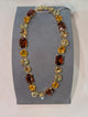 Wafa Autumn Multi Stone Necklace - Mixed Cut Crystal Statement Necklace