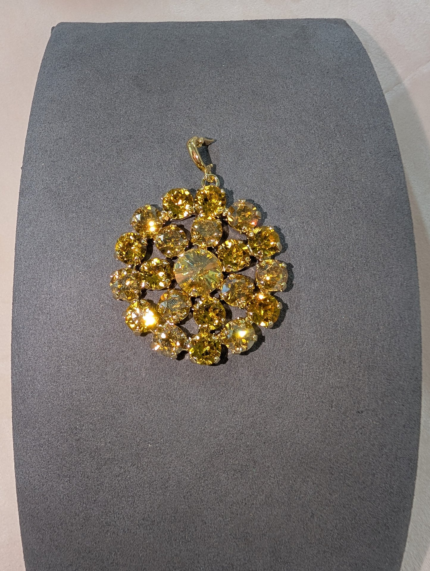 Pre Order Wafa Sun Charm - Citrine Crystal Cluster Pendant