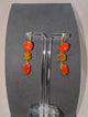 Pre Order Wafa 3 Stone Earrings - Orange Coral