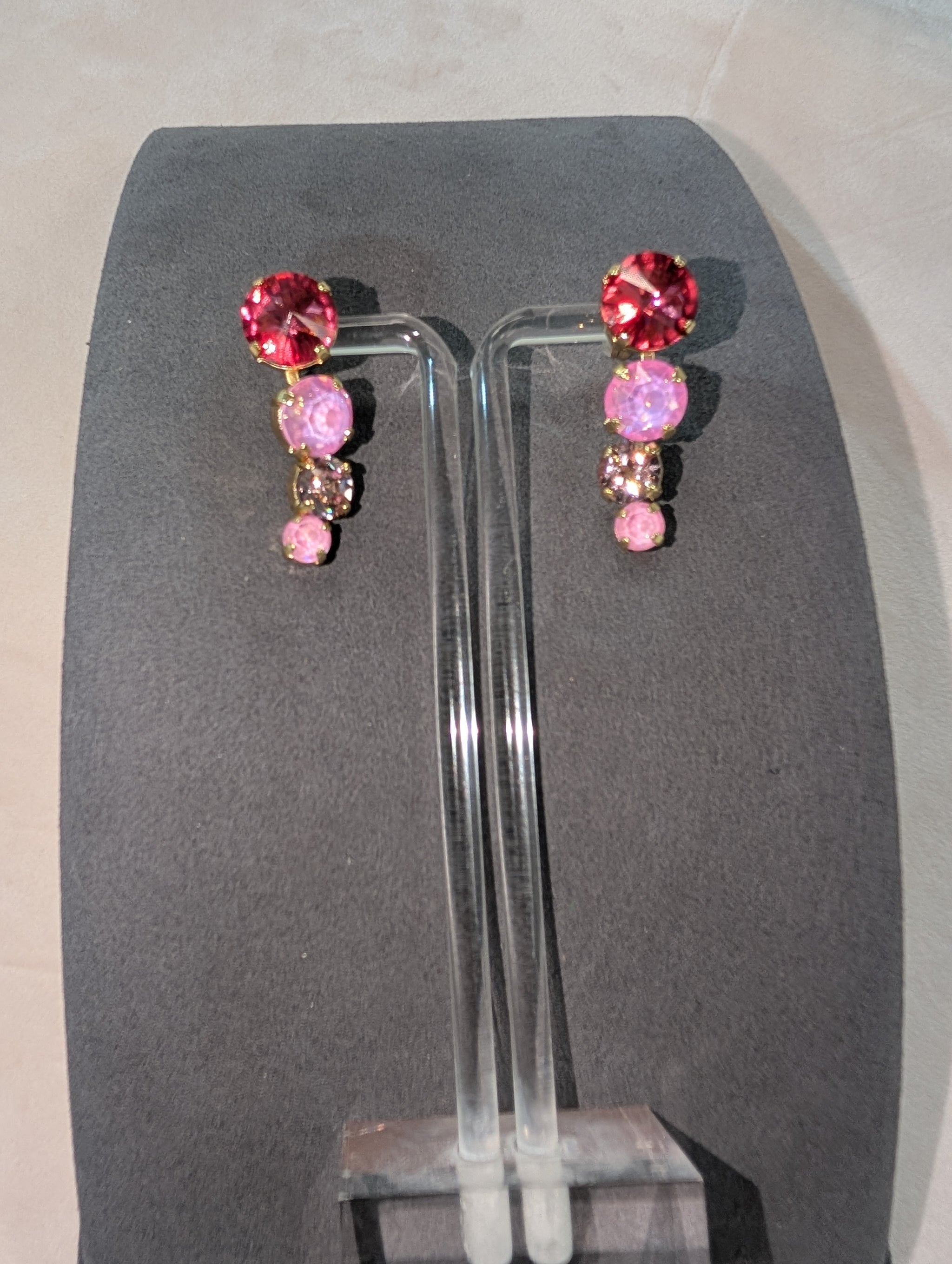 Pre Order Wafa Pink Tiered Earrings