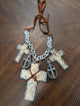 A Rare Bird Cross Charm Chain Necklace - Rustic Stone & Crystal