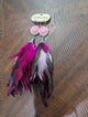 A Rare Bird Magenta Feather & Pink Berry Earrings — One of a Kind