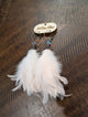 A Rare Bird White Marabou Crystal Hoop Feather Earrings