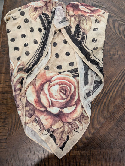 Pre-Order A Rare Bird Vintage Rose Polka Dot Scarf