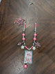 A Rare Bird Pink Gingerbear Christmas Charm Necklace - Style 2