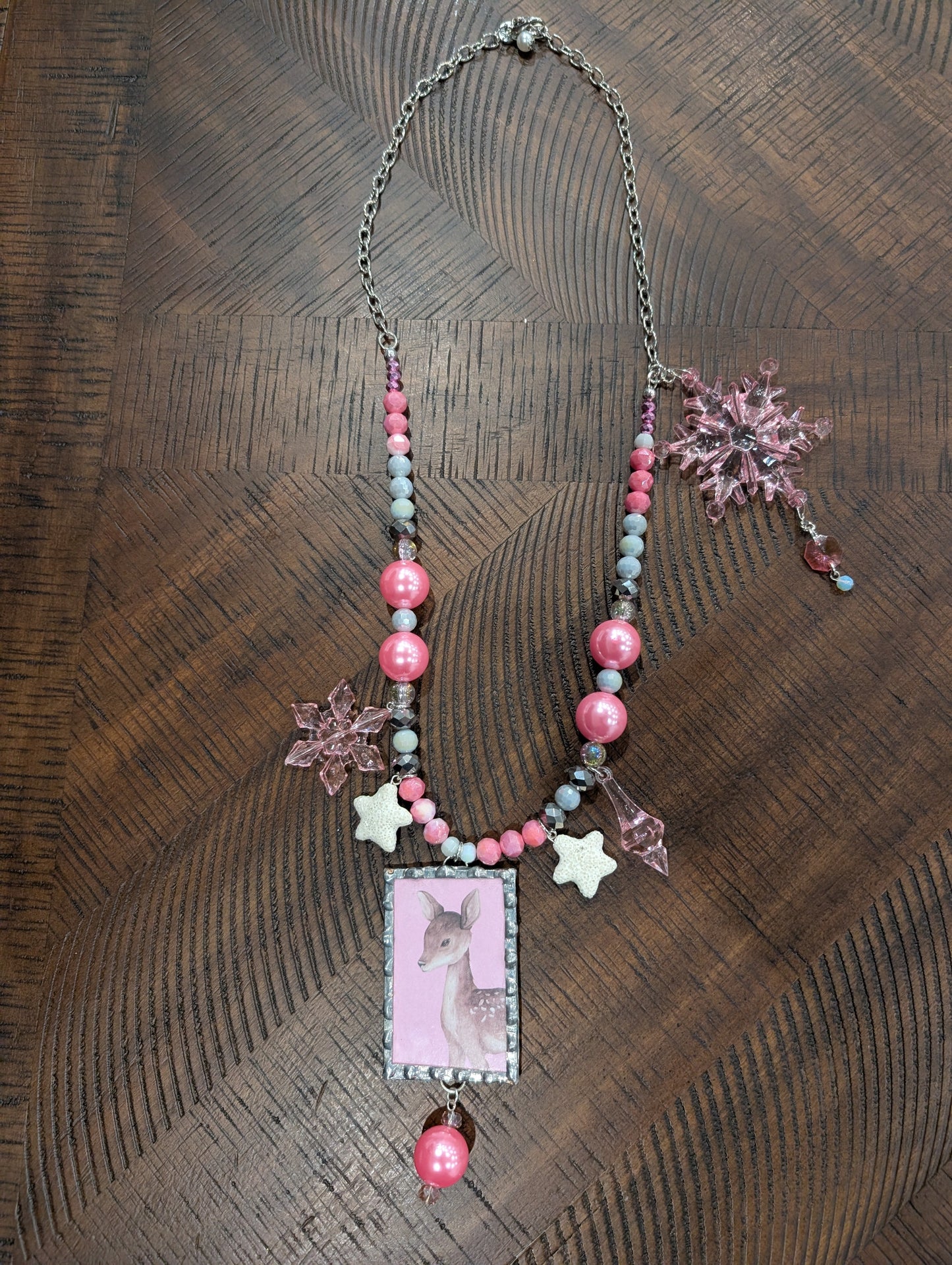 PRE ORDER - A Rare Bird Pink Christmas Charm Necklace