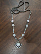 A Rare Bird Coin Pearl Heart Cameo Crystal Pendant Necklace with suede tie closure