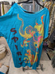 I Love Linen Spirit Dragon Graphic Top in Teal