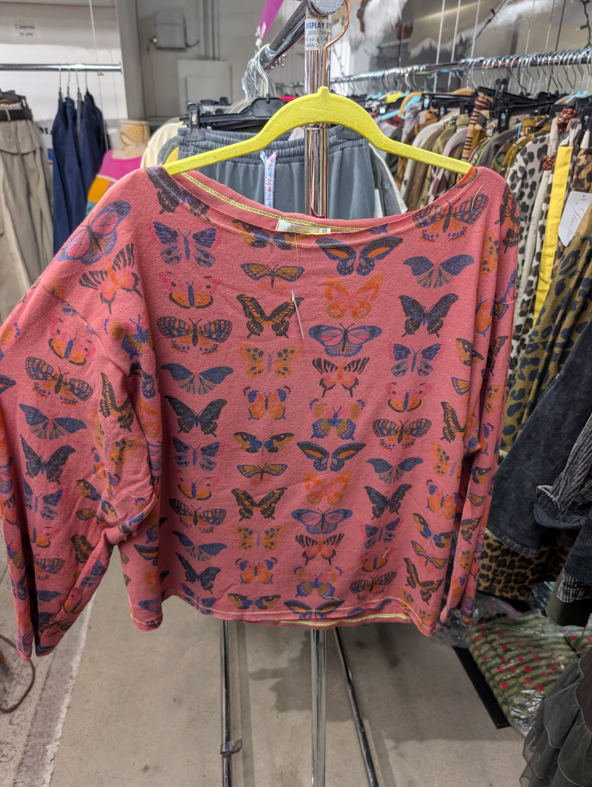 I Love Linen Butterfly Flutter Top - Mustard Yellow
