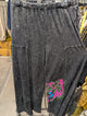 I Love Linen Mineral Wash Wide Leg Pants in Charcoal