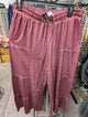 I Love Linen Dusty Rose Tiered Wide Leg Pants