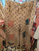 Jaded Gypsy Moon Bloom Pants in tan floral print with colorful patchwork appliqués and lace trim