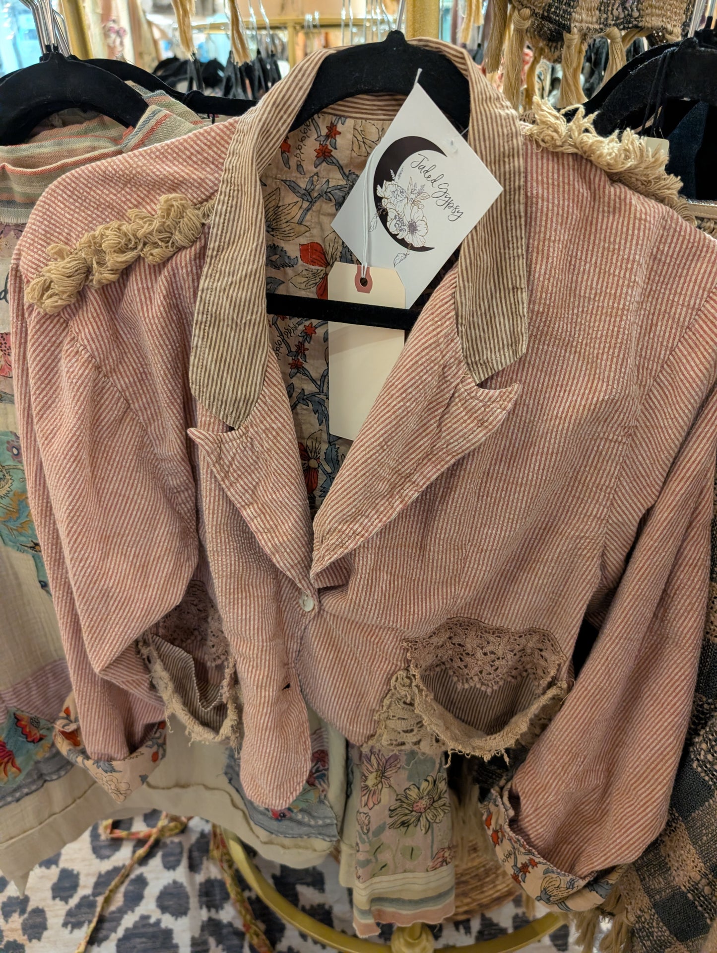 Pre Order Jaded Gypsy Ruby Stripe Jacket - Ruby