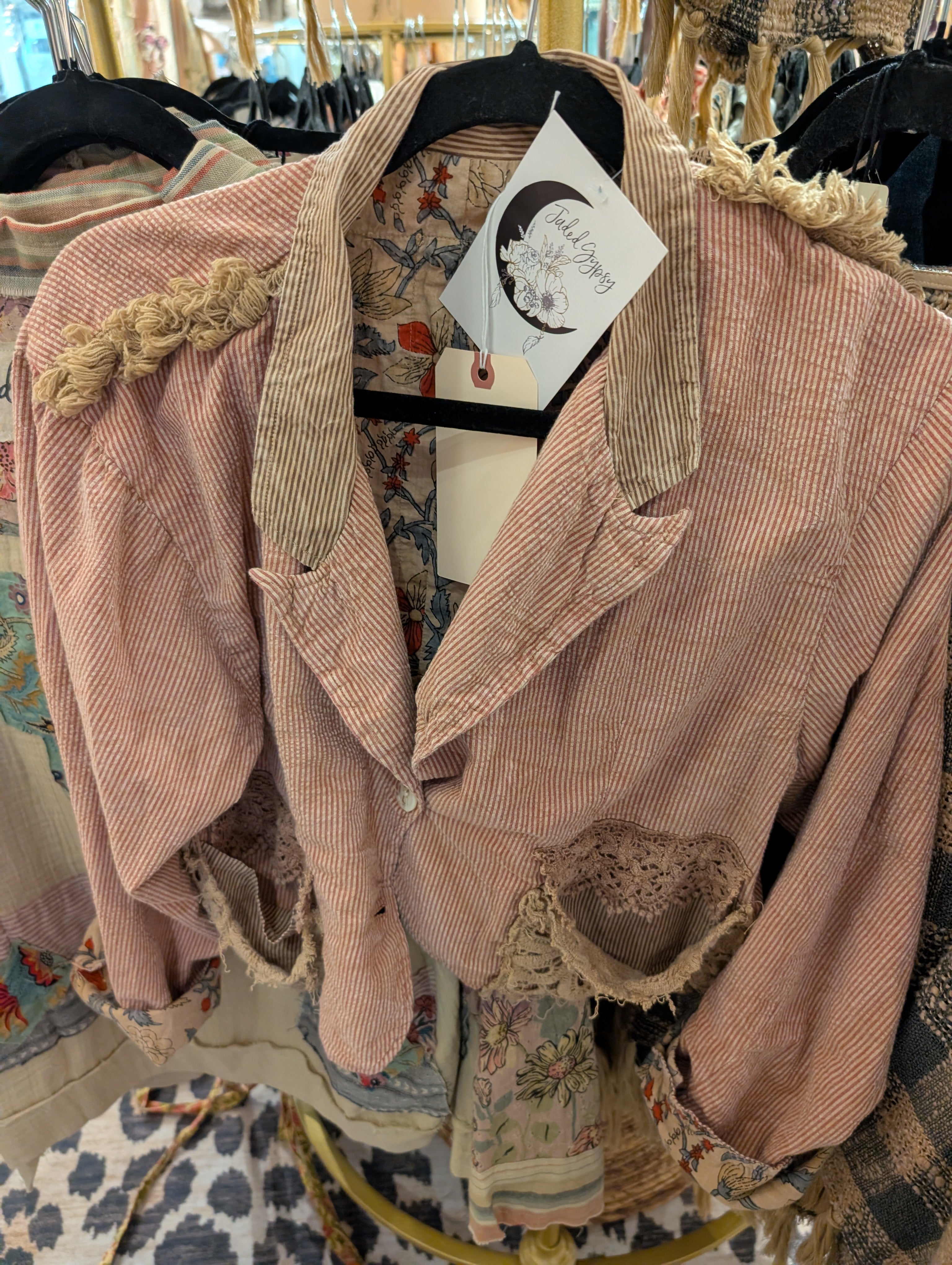 Pre Order Jaded Gypsy Ruby Stripe Jacket - Ruby