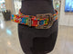 Kurtman Rainbow Crystal Leather Belt — close-up detail showing crystal studs and rainbow leather