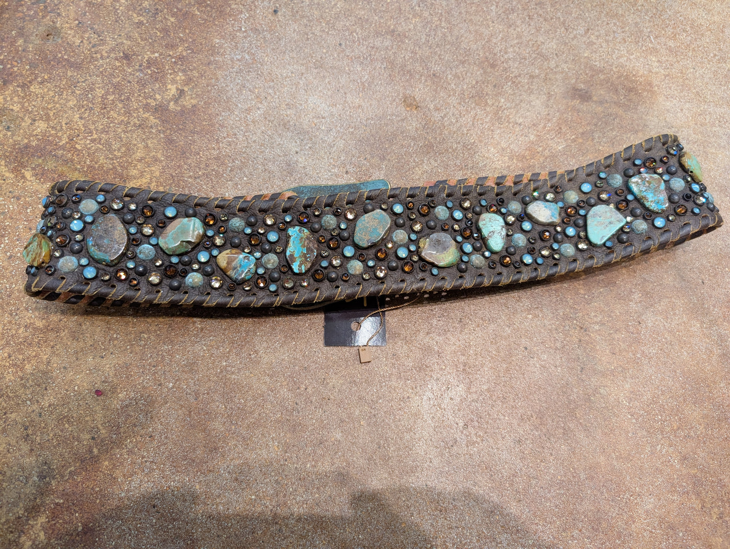 Kurtman Pre-Order — Raw Turquoise Stone Leather Belt