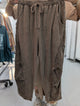 J.Her HP7628 Mocha Mineral Wash Cargo Wide-Leg Pants