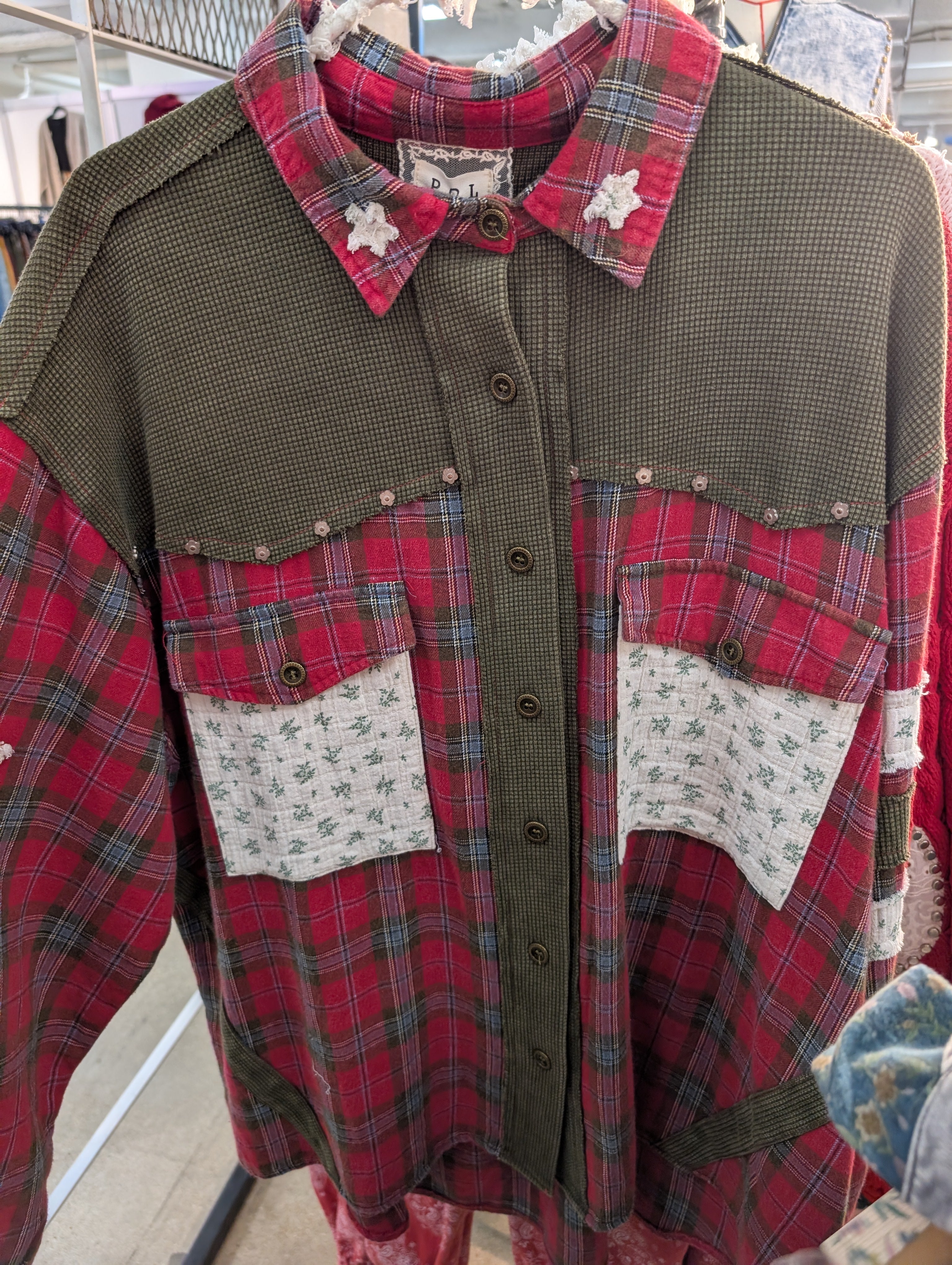 Pre Order POL AWT203 Pink Plaid Multi Cardigan