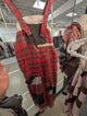 Pre Order POL SMP649A Red Plaid Overalls