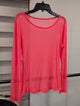 Keep It Gypsy Neon Coral Sheer Mesh Long Sleeve Top