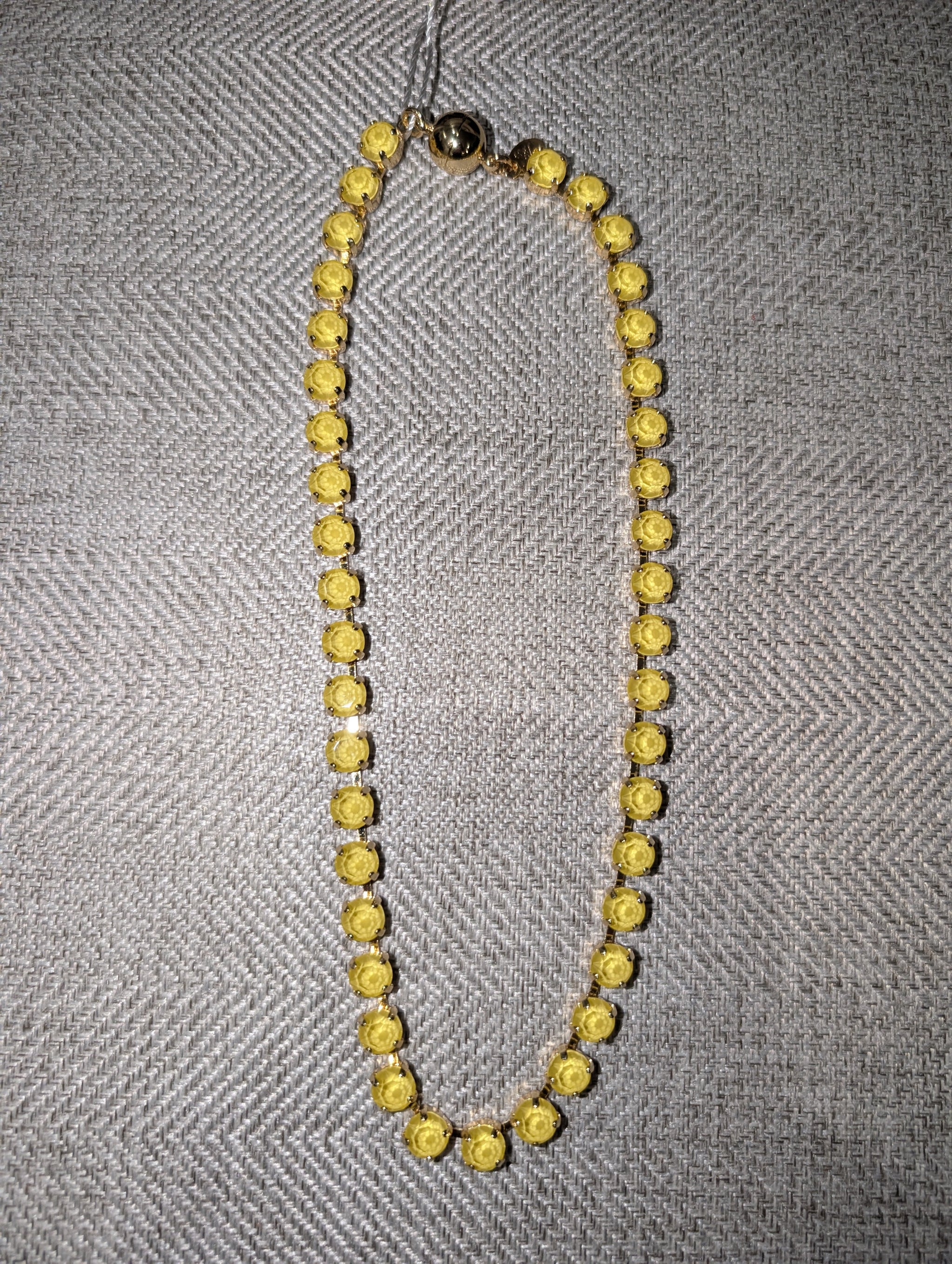 Pre Order WaFa Citrine Crystal Necklace — 16-inch collar of sparkling yellow citrine crystals in gold setting