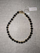 Pre Order WaFa Black Crystal Necklace — 16-inch collar of jet black crystals in gold setting