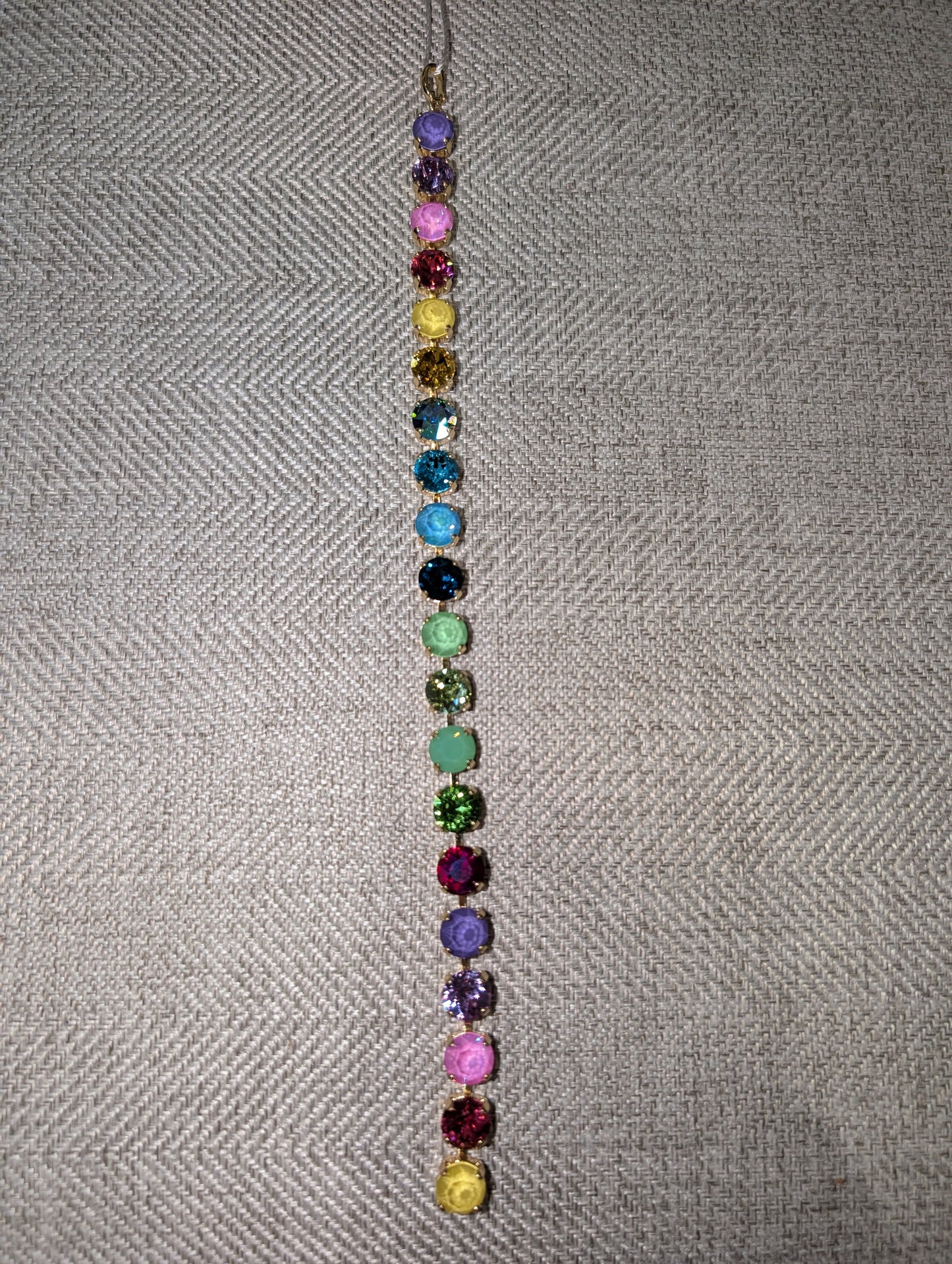 Pre Order WaFa Long Crystal Lariat Necklace — multi rainbow colorway