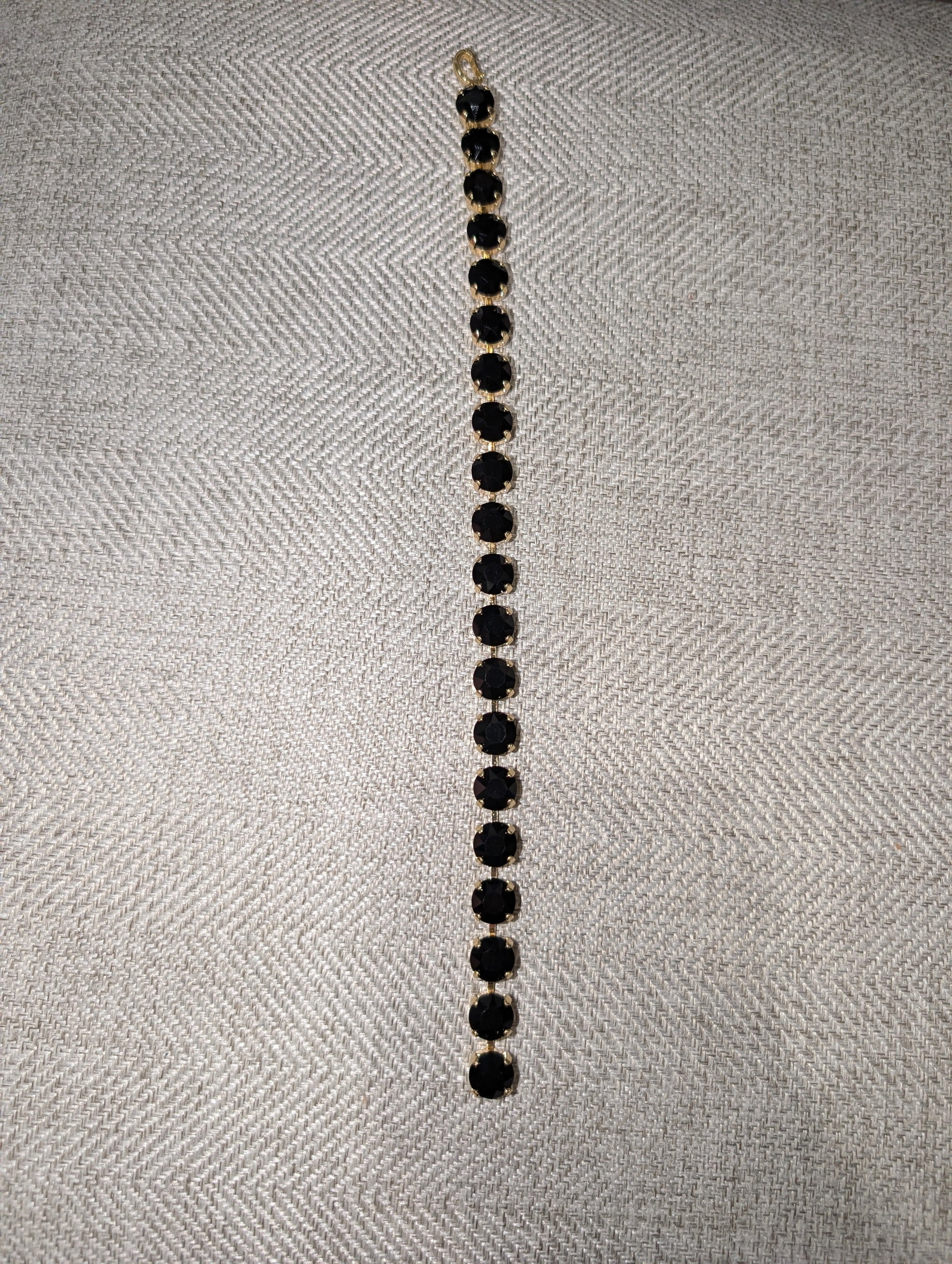Pre Order WaFa Long Crystal Lariat Necklace — black colorway