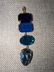 Pre Order WaFa 4-Stone Crystal Drop Pendant — blue multi colorway: navy, cobalt, teal oval, aqua teardrop