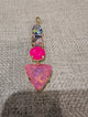 Pre Order WaFa Mixed Crystal Drop Pendant — pink colorway: AB teardrop, blush round, neon pink round, pink opal triangle