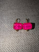 Pre Order WaFa Chunky Crystal Lever-Back Earrings — neon pink emerald-cut crystal in gold prong setting with lever-back closure