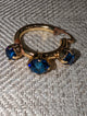 Pre Order WaFa 3-Stone Crystal Hoop Cuff Earrings — blue sapphire colorway