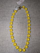 Pre Order WaFa 18" Big Stone Full Crystal Statement Necklace — citrus: large neon yellow round crystals with starburst faceting in silver prong settings