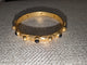 Pre Order WaFa Black Cabochon Hammered Gold Bangle — textured hammered gold bangle with black onyx cabochon studs set all the way around