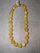 Pre Order WaFa Marbled Resin Bead Necklace — yellow: oversized marbled cream and golden yellow resin round beads knotted on gold cord with gold magnetic ball clasp