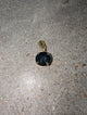 Pre Order WaFa Black Rivoli Crystal Gold Pendant — oversized deep black round rivoli crystal in a gold 4-prong setting with polished gold bail