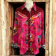 A Rare bird cowgirl satin button up blouse