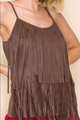 Vocal Coco Tiered Fringe Suede Camisole