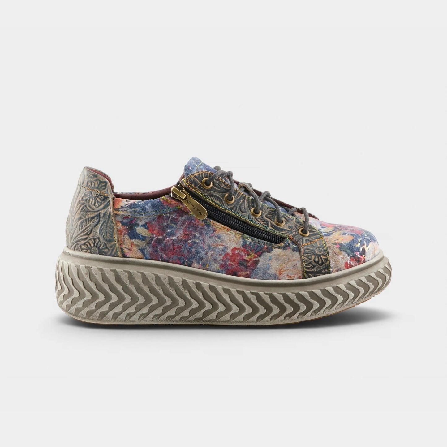 L'Artiste Tiretread navy multi floral platform sneaker alternate angle