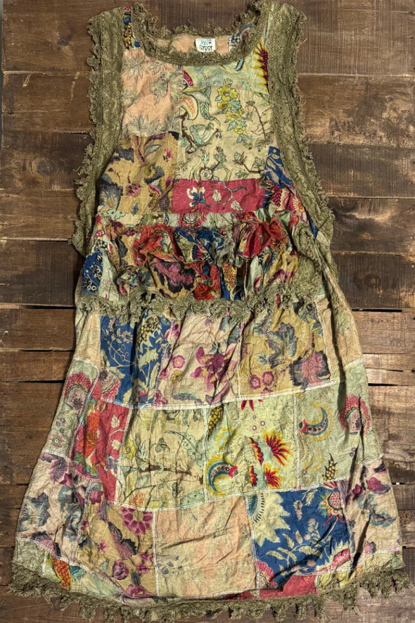 Jaded Gypsy  Ruffle Up High Lo Top-Red/Blue Floral