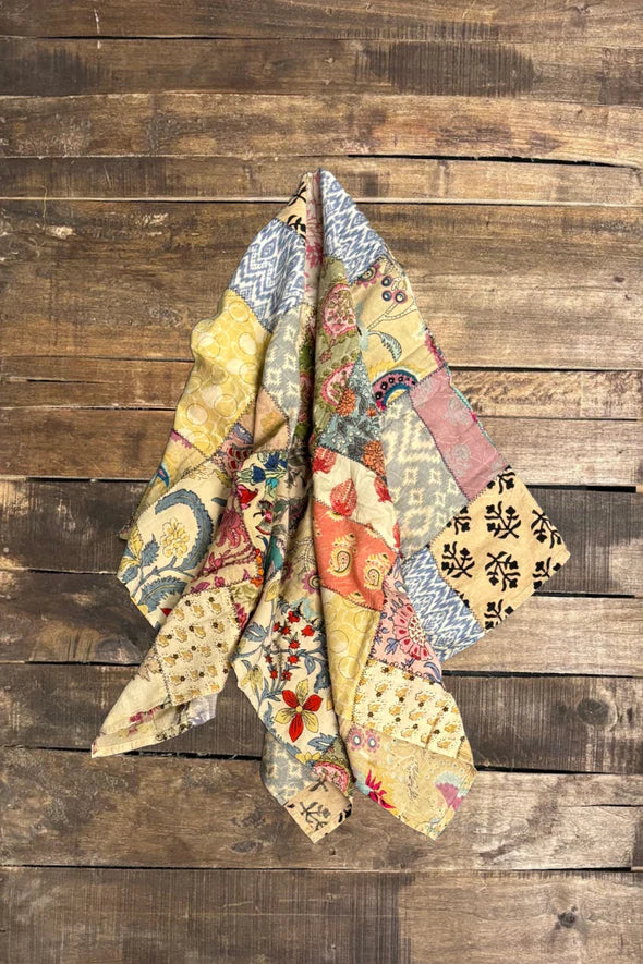 Jaded Gypsy Patchwork Love Bandana XL - Tea Stain