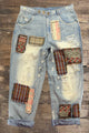Jaded Gypsy Peace and Love Jeans - Patched