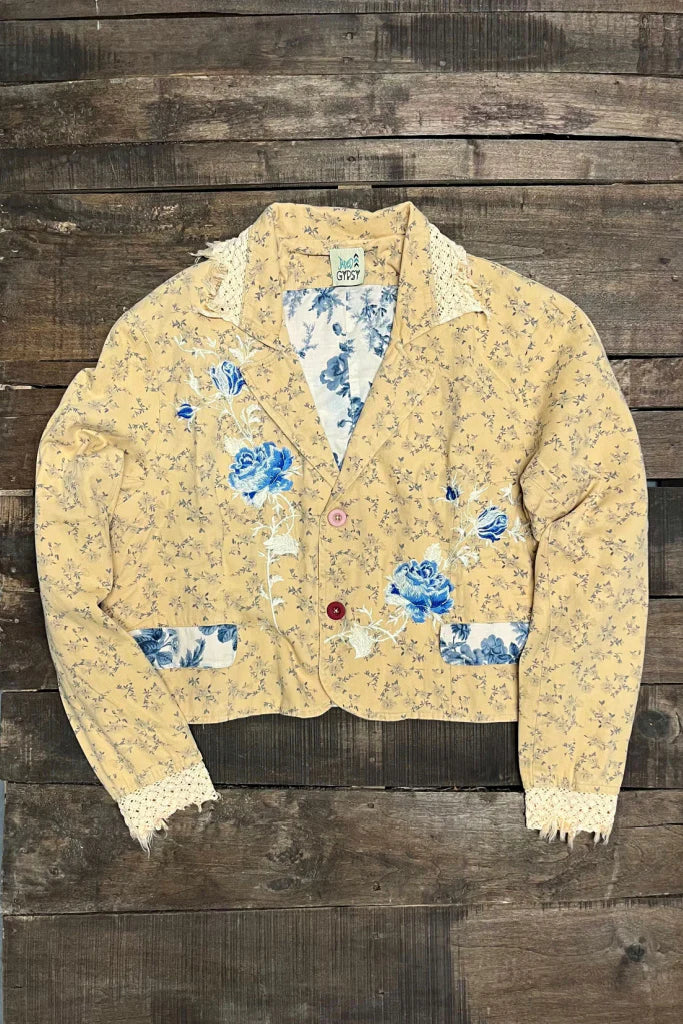 Jaded Gypsy Floral Blue Jacket