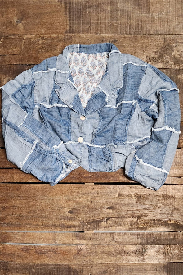 Jaded Gypsy Patchwork Skies Crop Jacket