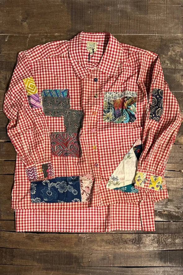 Jaded Gypsy Star Dreamer Top- Scarlet Gingham