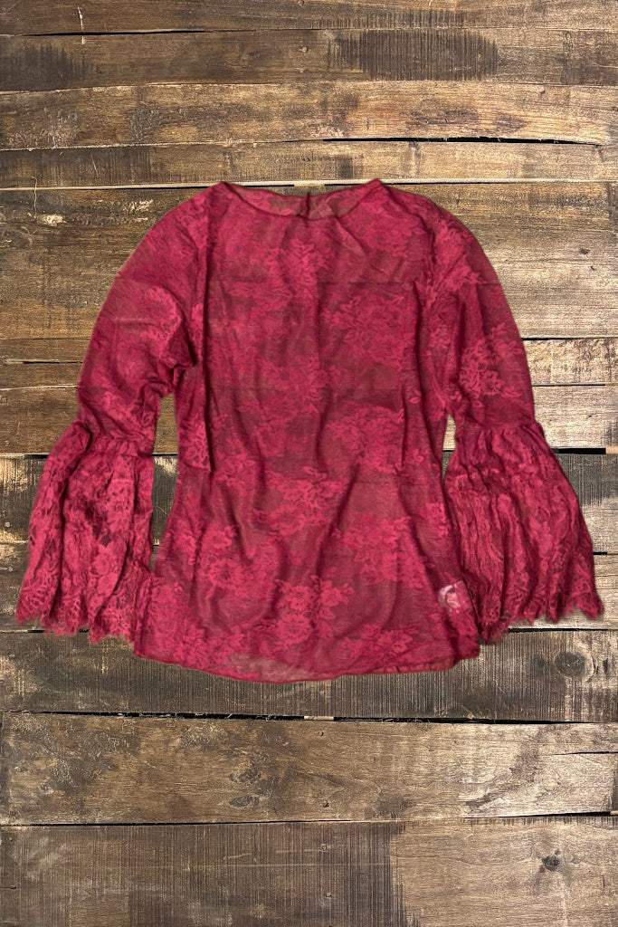 Garden Tea Lace Top - Berry